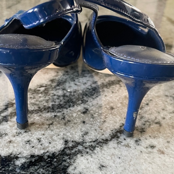 Marc Fisher Navy Patent Slingback Heels - Picture 3 of 3